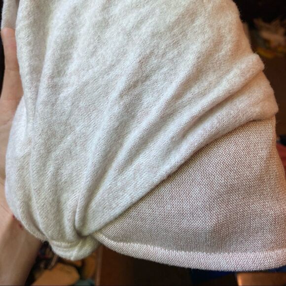 Chicos Blush beige Open tie front Knit Cardigan minimalist sweater-1P M/8P - Picture 3 of 13